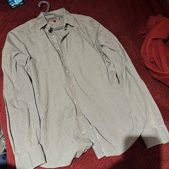 Thomas PINK Shirt Dress Button Down Super Slim checkered Long Sleeve shirt - Picture 11 of 12